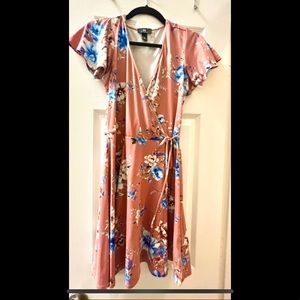 Pink Faux Wrap Dress size M